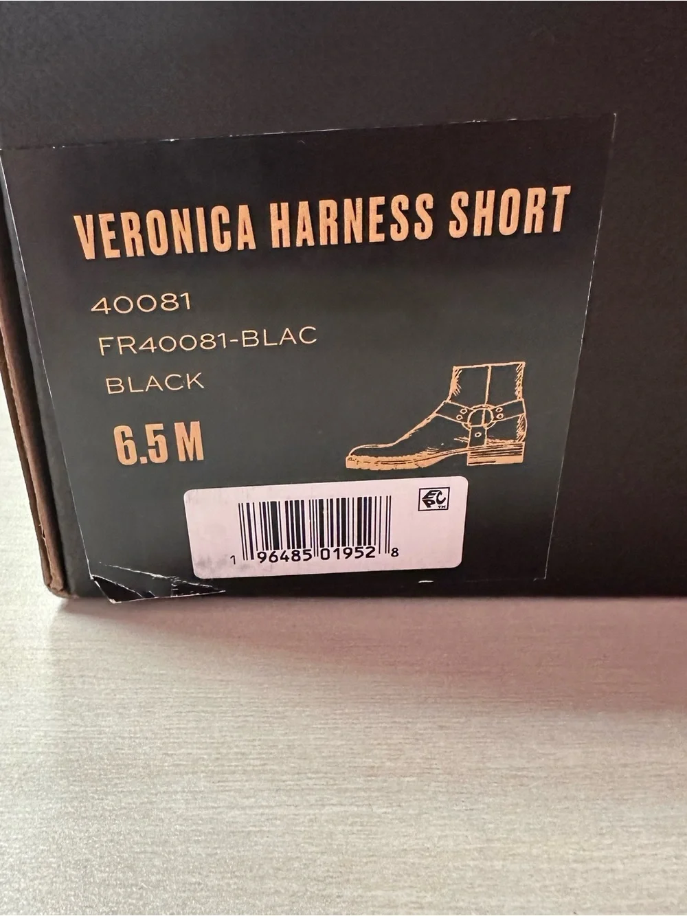 FRYE Black Harness Ankle Boots NIB